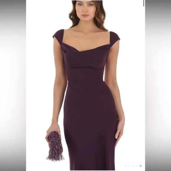 Lucy in the Sky Dark Plum Maxi Dress💜 - Picture 3 of 5